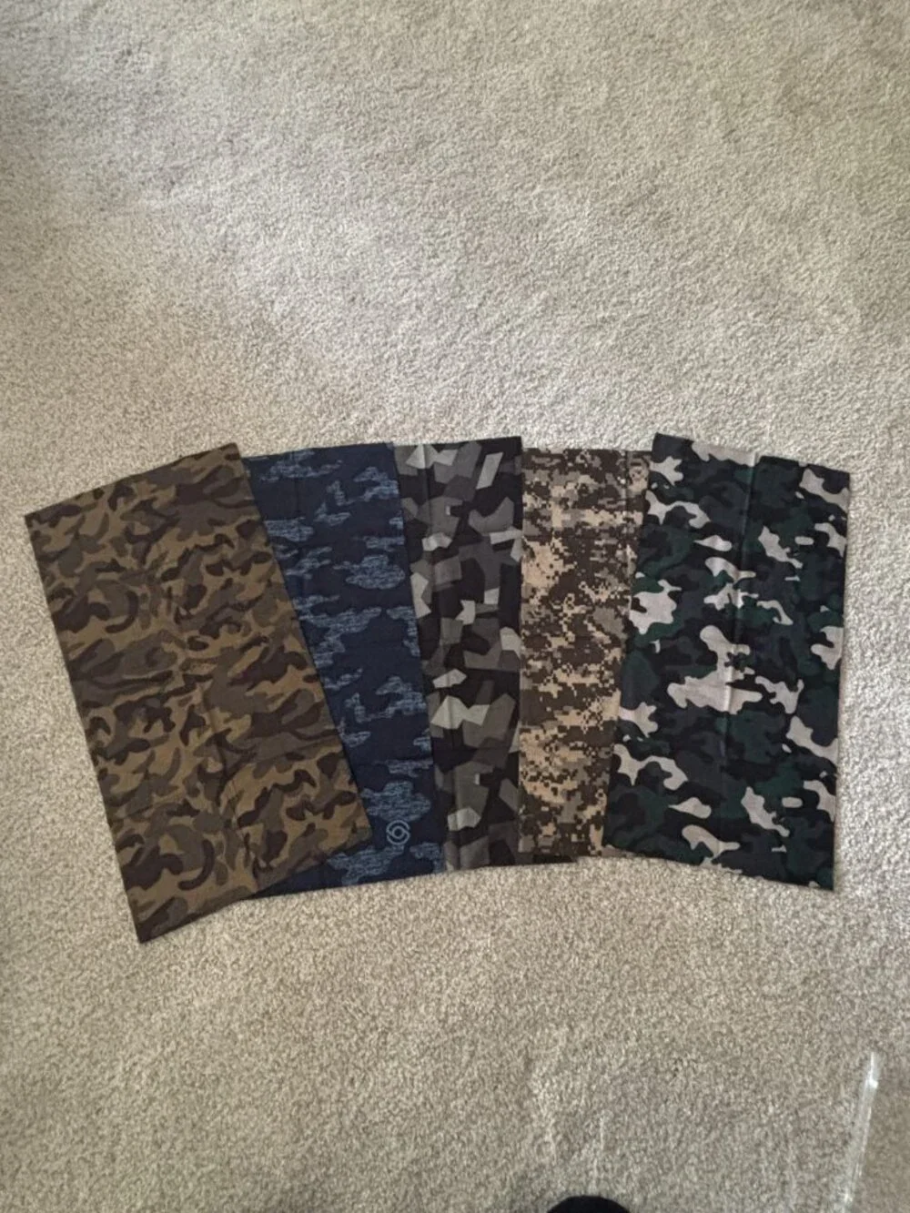 Set of 6 Camo Neck Gaiters Face Cover Buffs - Sealed NEW